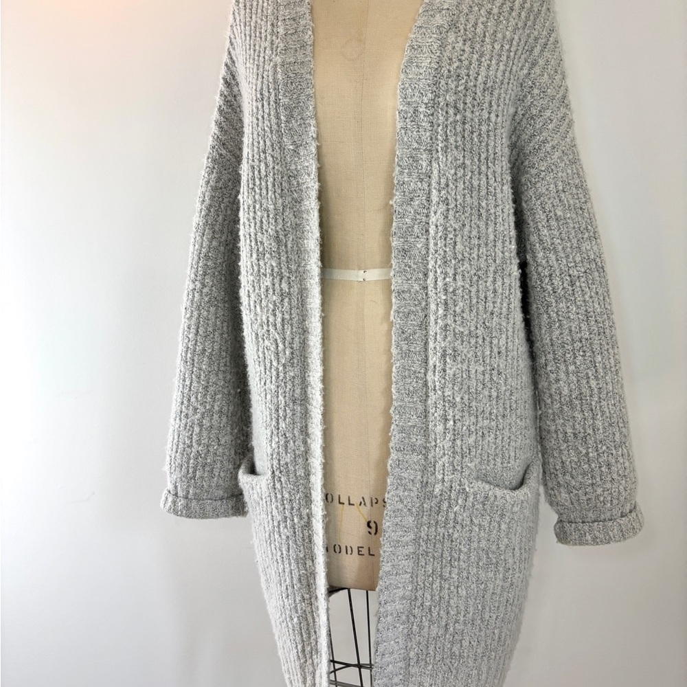Cozy Oversized Gray Women's Thick Cardigan